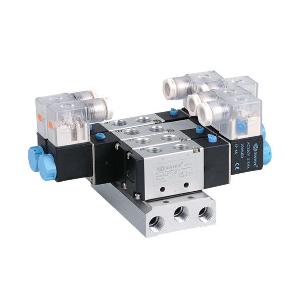 DC12V / DC24V Pneumatic Solenoid Valve Manifold Plate From 2 Units 20