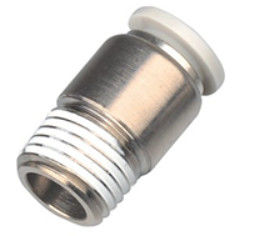 POC Pneumatic Air Fitting Brass Nickel Plate One - Touch Round tube fittings