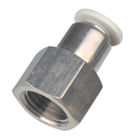 PCF Female Straight One Touch Brass Nickel Plate Pneumatic Tube Fittings