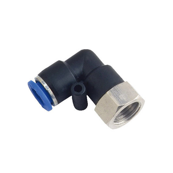 PLF - G Female Elbow of One Touch Push - in Air Tube Fitting Black Colour