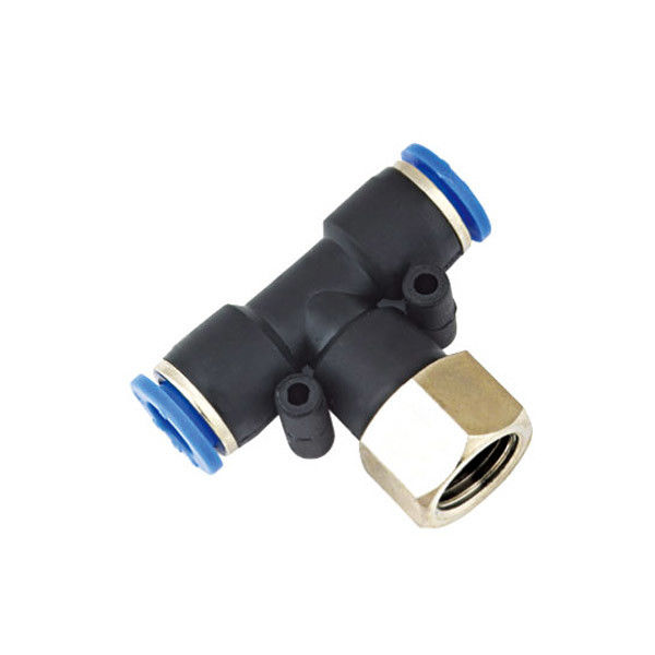 PTF Branch Tee type Female connector Black Colour Pneumatic Tube Fittings