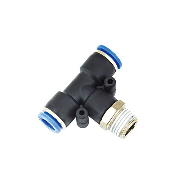 PB Branch Tee two Touches connector Brass Nickel Plated Tube Fittings