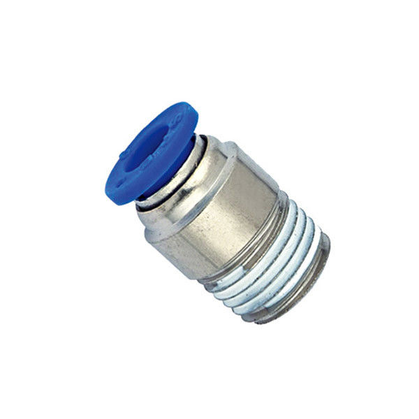 POC Pneumatic Air Fitting Brass Nickel Plate One - Touch Round tube fittings