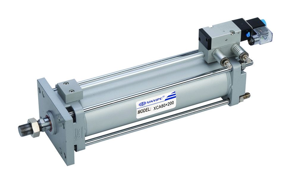 XCA 80 X 200 SC Type Pneumatic Air Cylinder With Flange / Solenoid Valve