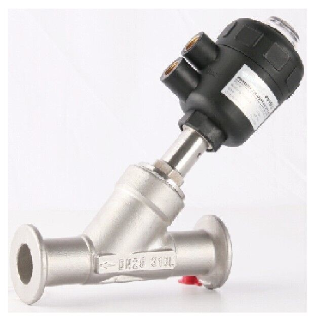 SS304 PV500 Angle Seat Piston Valve For Medium Up To + 180℃ Tri Clamp