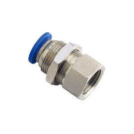 PMF - G thread Female Straight One Touch Brass Nickel Plate Pneumatic Tube Fittings