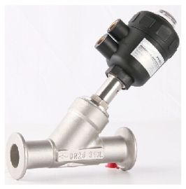 SS304 PV500 Angle Seat Piston Valve For Medium Up To + 180℃ Tri - Clamp Ends