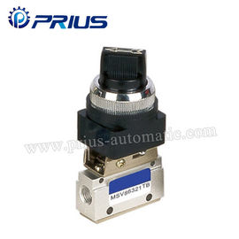 3 Way 2 Position Pneumatic Valve MSV86321PB , Round Green Button Mechanical Air Valve